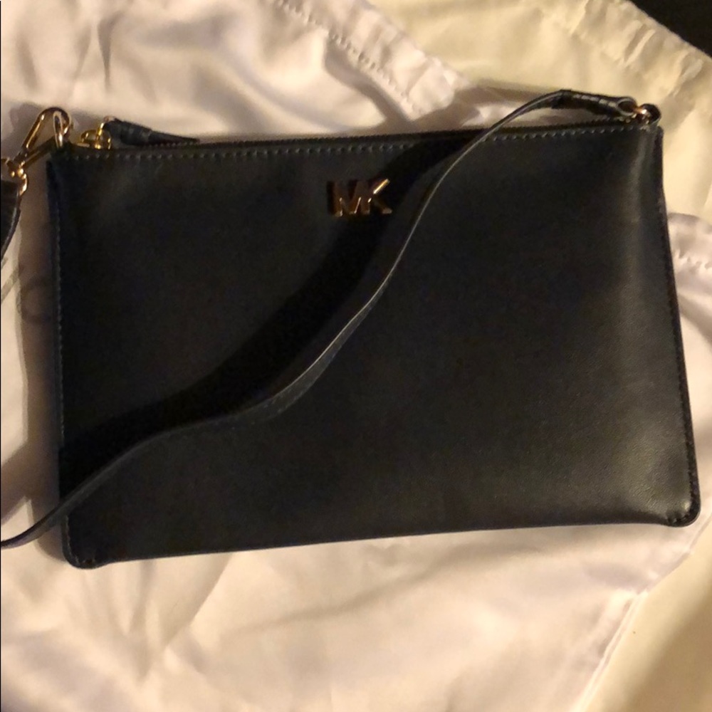 MK large leather clutch/Side pouch